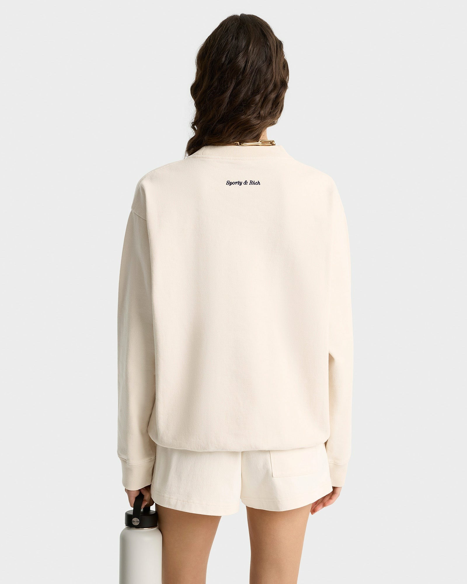 Eden Crest Crewneck - Cream/Navy