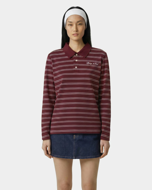 Signature Logo Easy Polo - Bordeaux/White