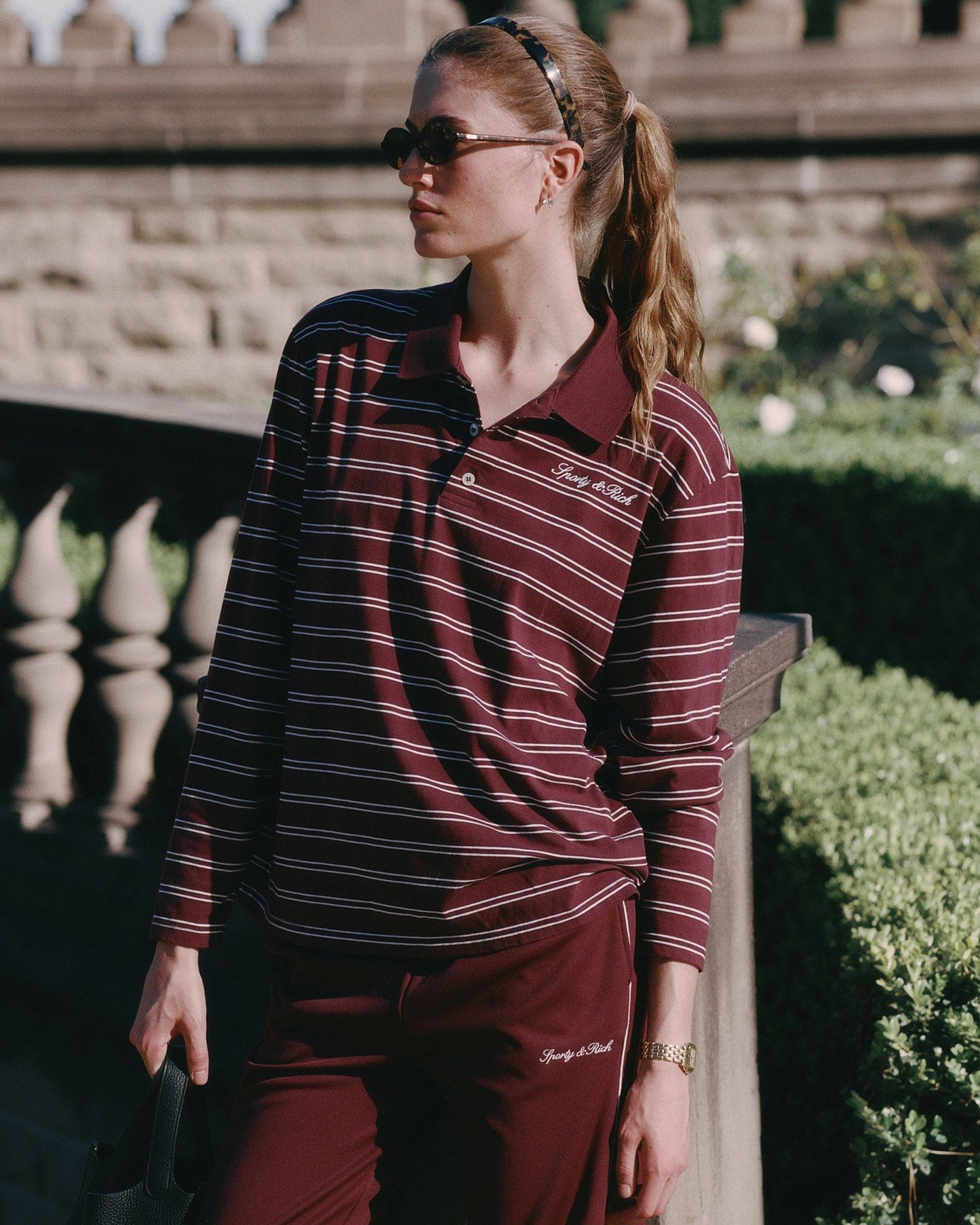 Signature Logo Easy Polo - Bordeaux/White