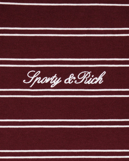 Signature Logo Easy Polo - Bordeaux/White