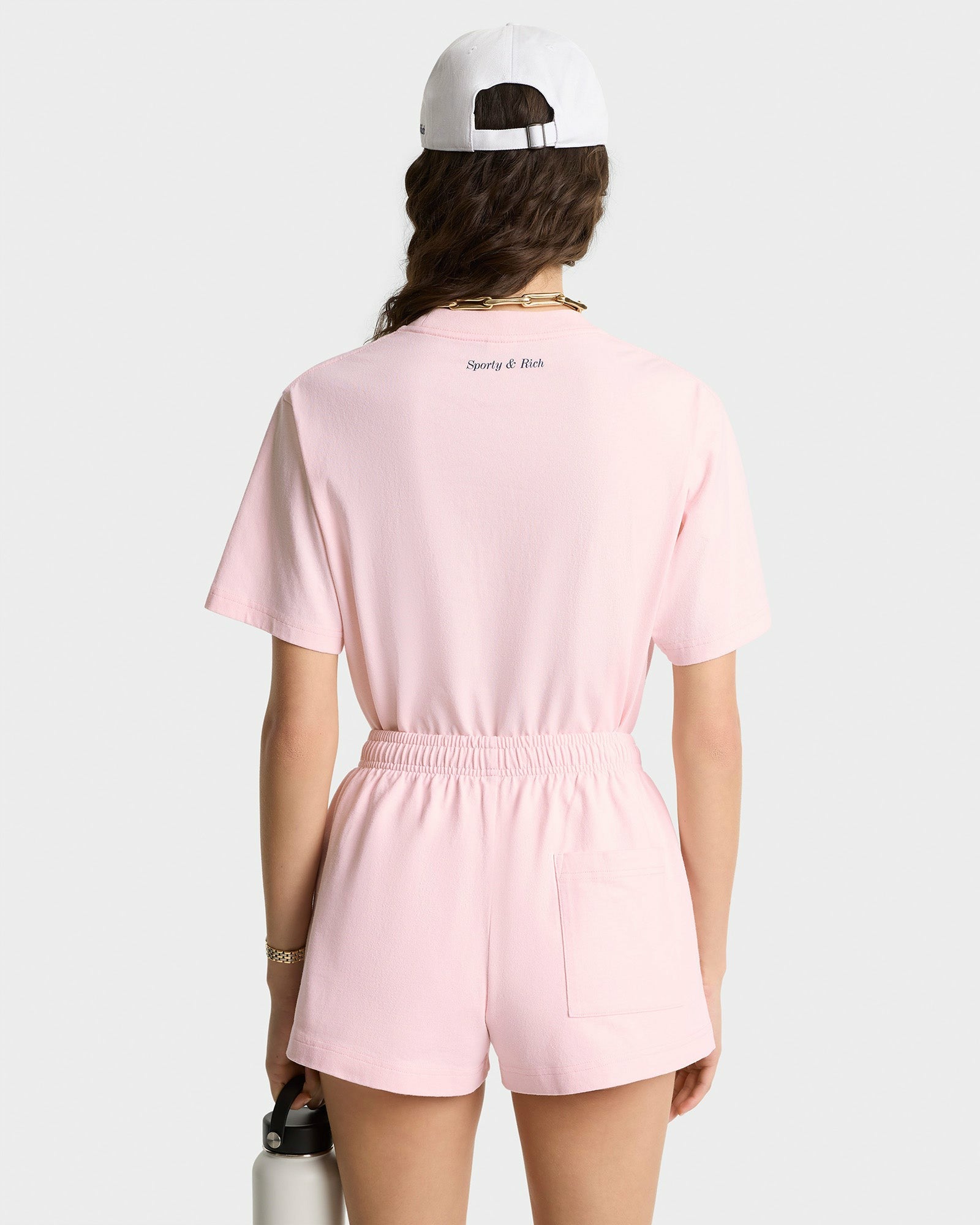Eden Crest T-Shirt - Pink Dolphin/Navy