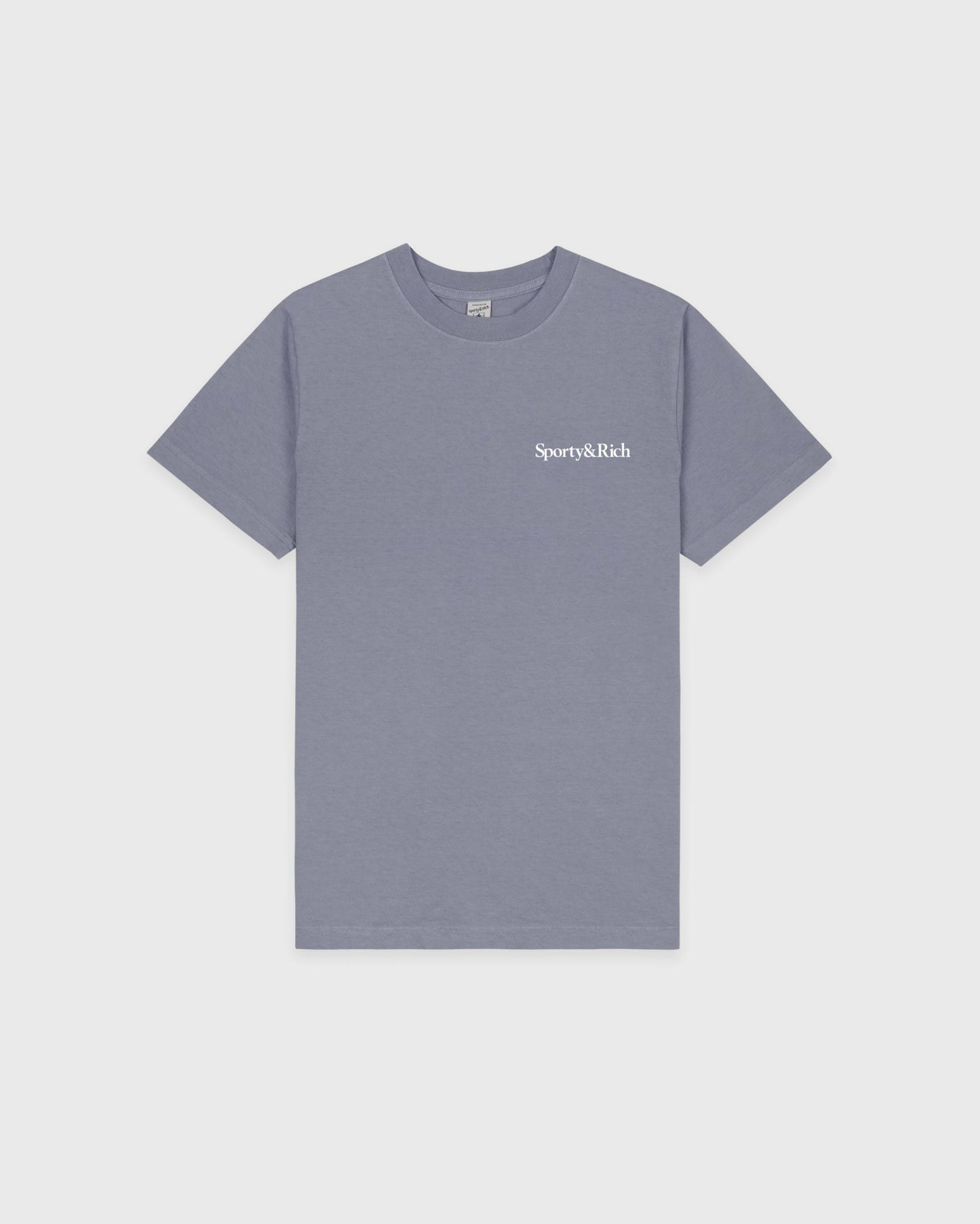 Health Is Wealth T-Shirt - Faded Indigo/White