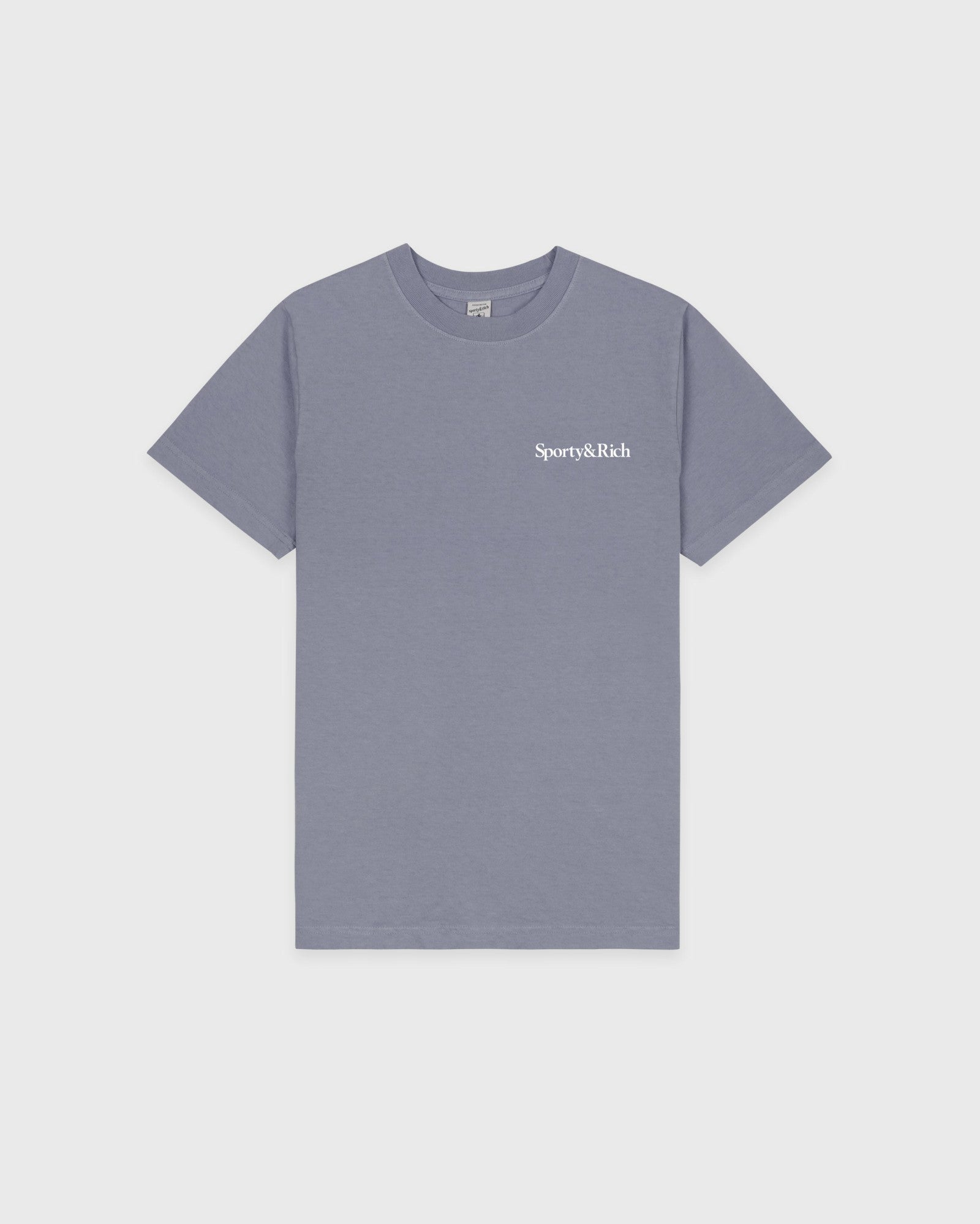 Health Is Wealth T-Shirt - Faded Indigo/White