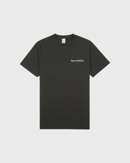Health Is Wealth T-Shirt - Faded Black/White