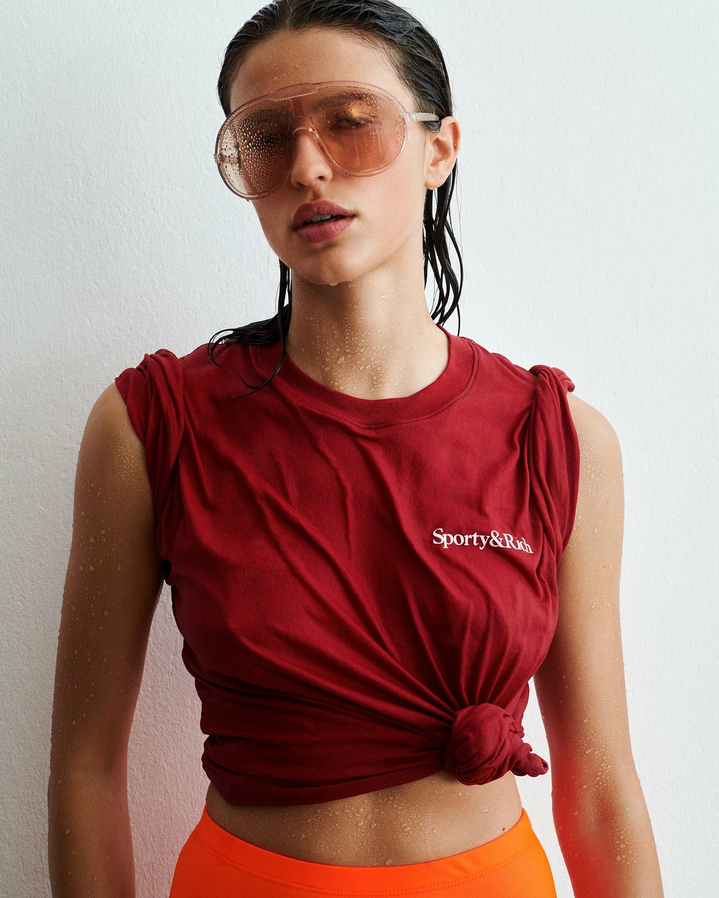 Health Is Wealth Tshirt - Faded Merlot/White