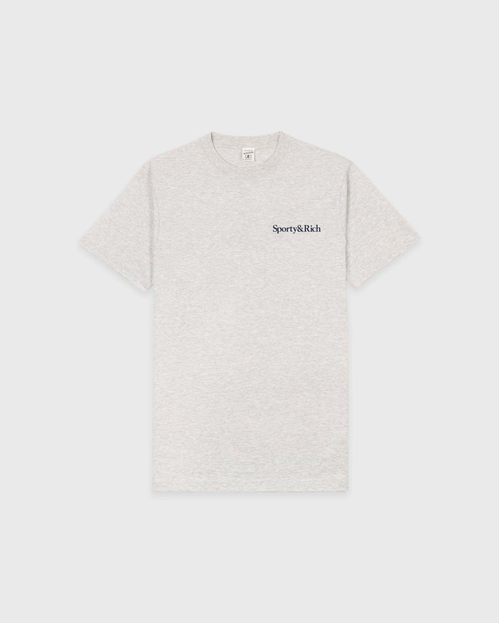 Health Is Wealth T-Shirt - Heather Gray/Navy