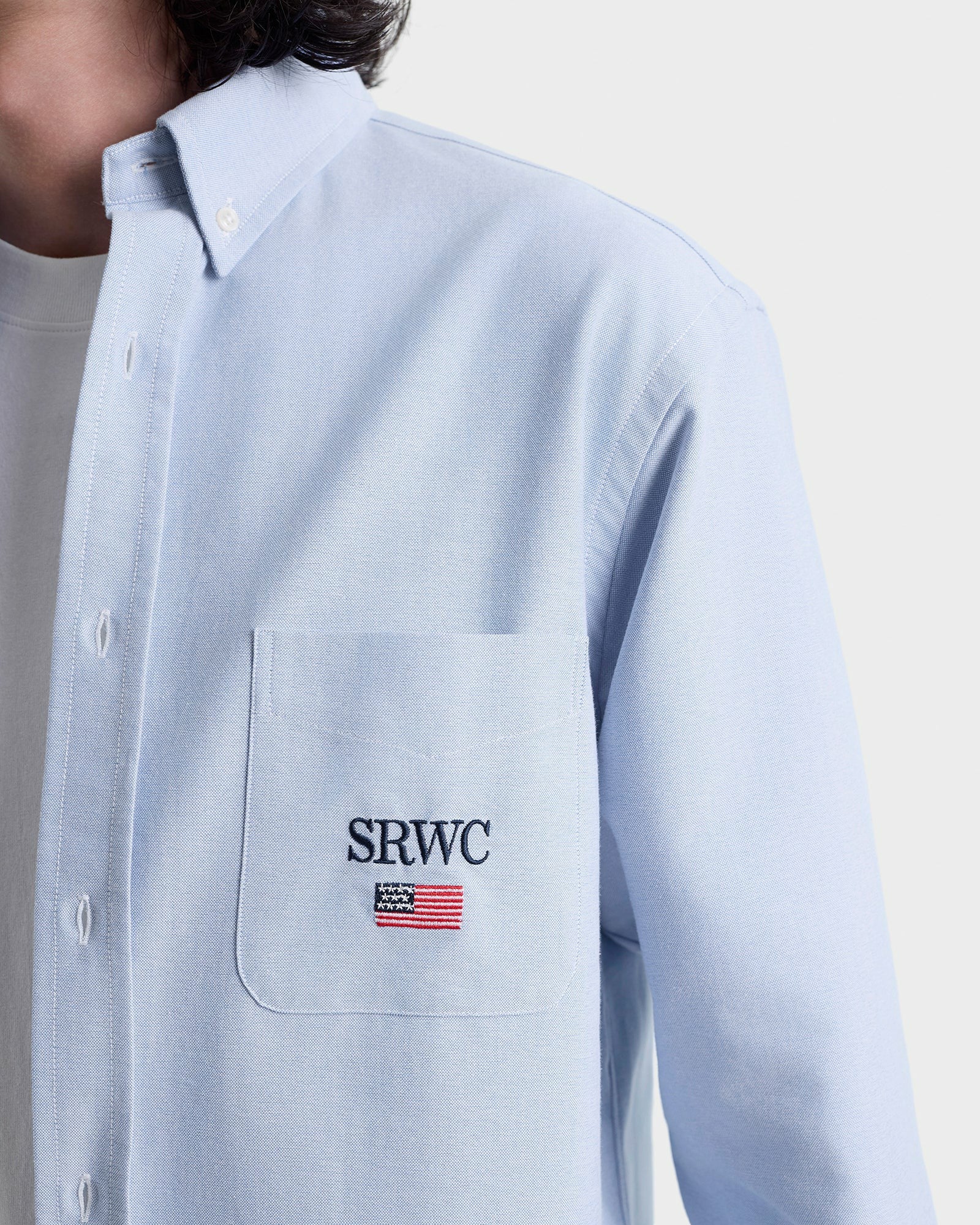 Nautical Oversized Oxford Shirt Men - Blue