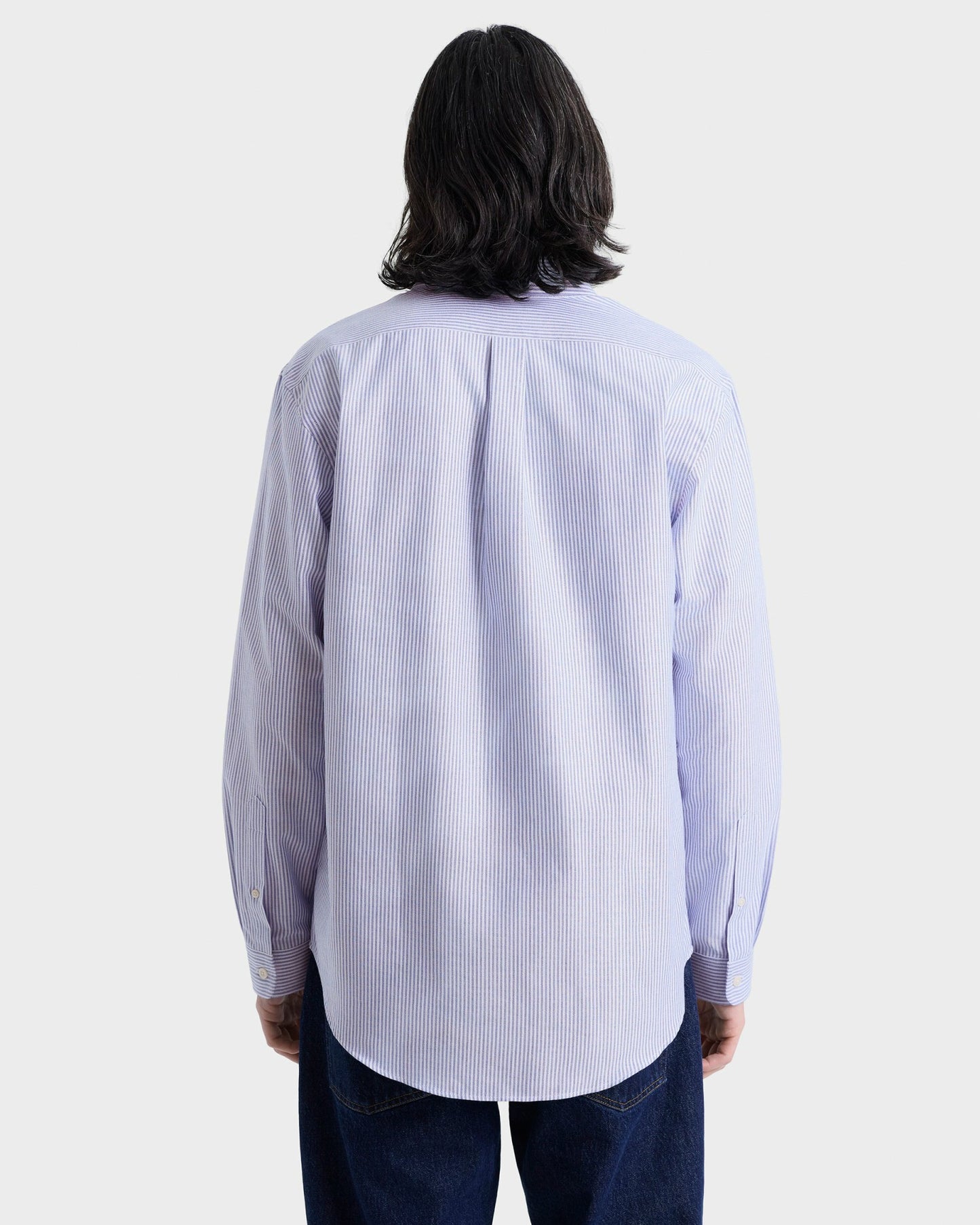 SRC Oversized Oxford Shirt Men - Navy Stripe