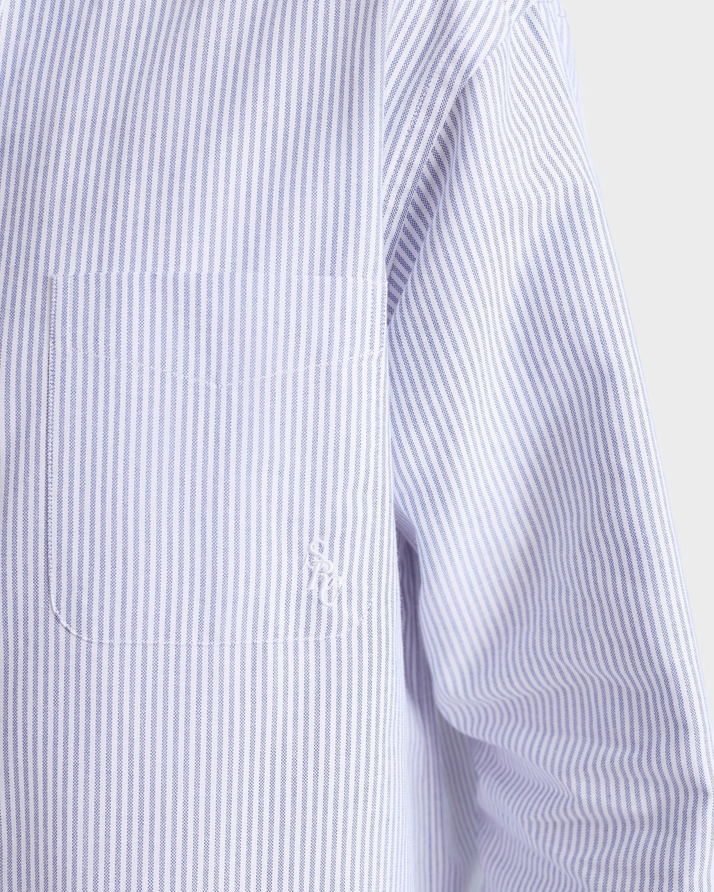 SRC Oversized Oxford Shirt Men - Navy Stripe