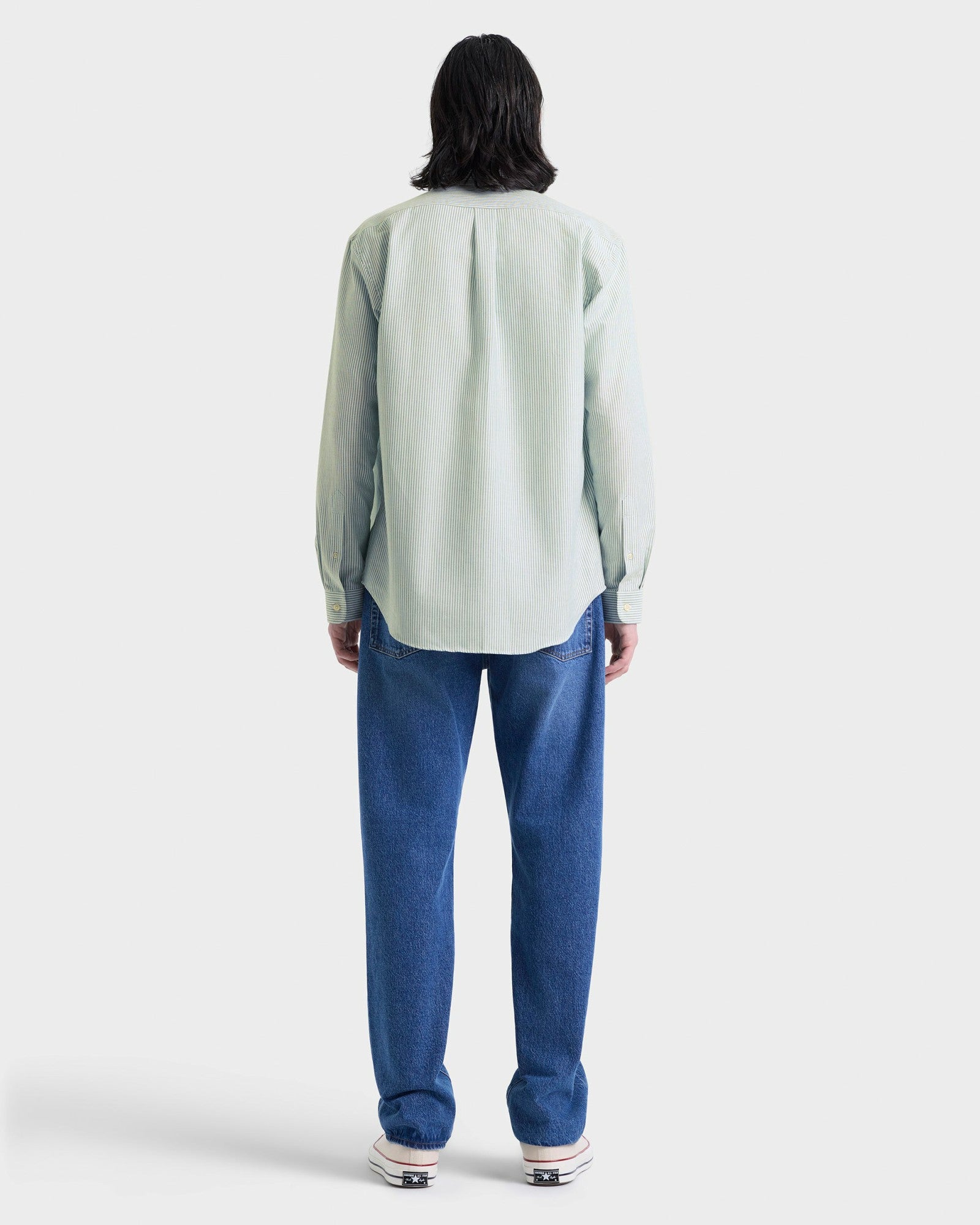SRC Oversized Oxford Shirt Men - Forest striped