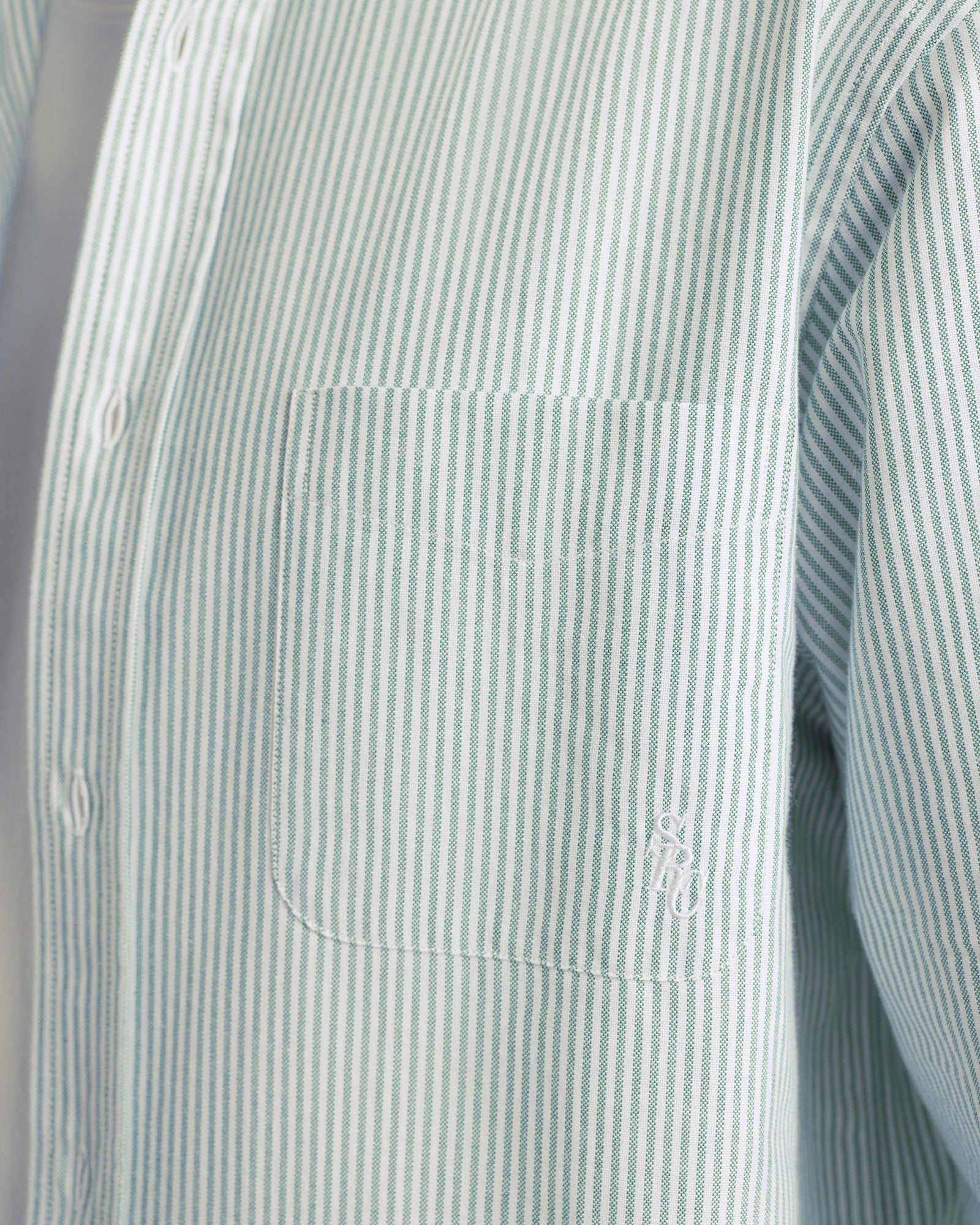 SRC Oversized Oxford Shirt Men - Forest striped