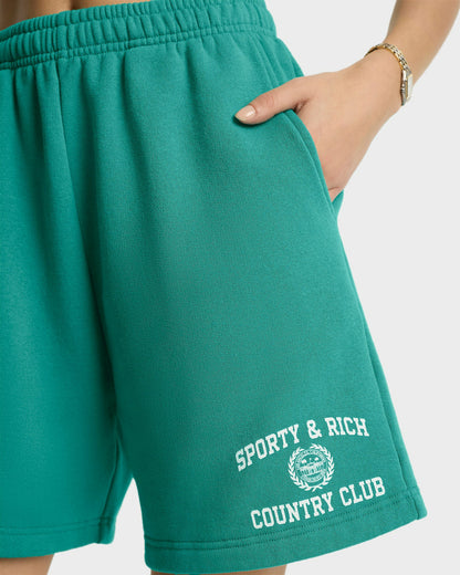 Varsity Crest Soft Gym Short - Spring Green/White