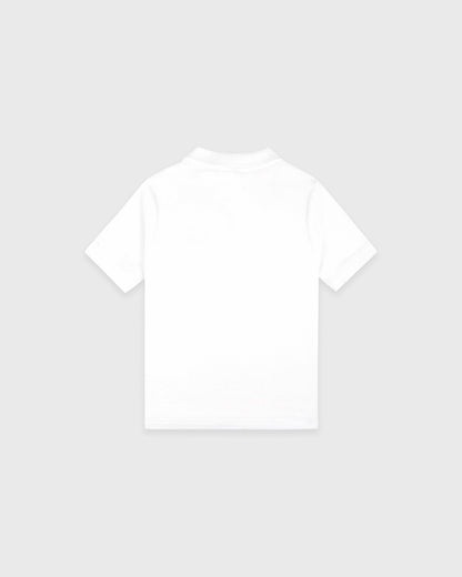 Signature Logo Kids Terry Polo - White/Light Navy
