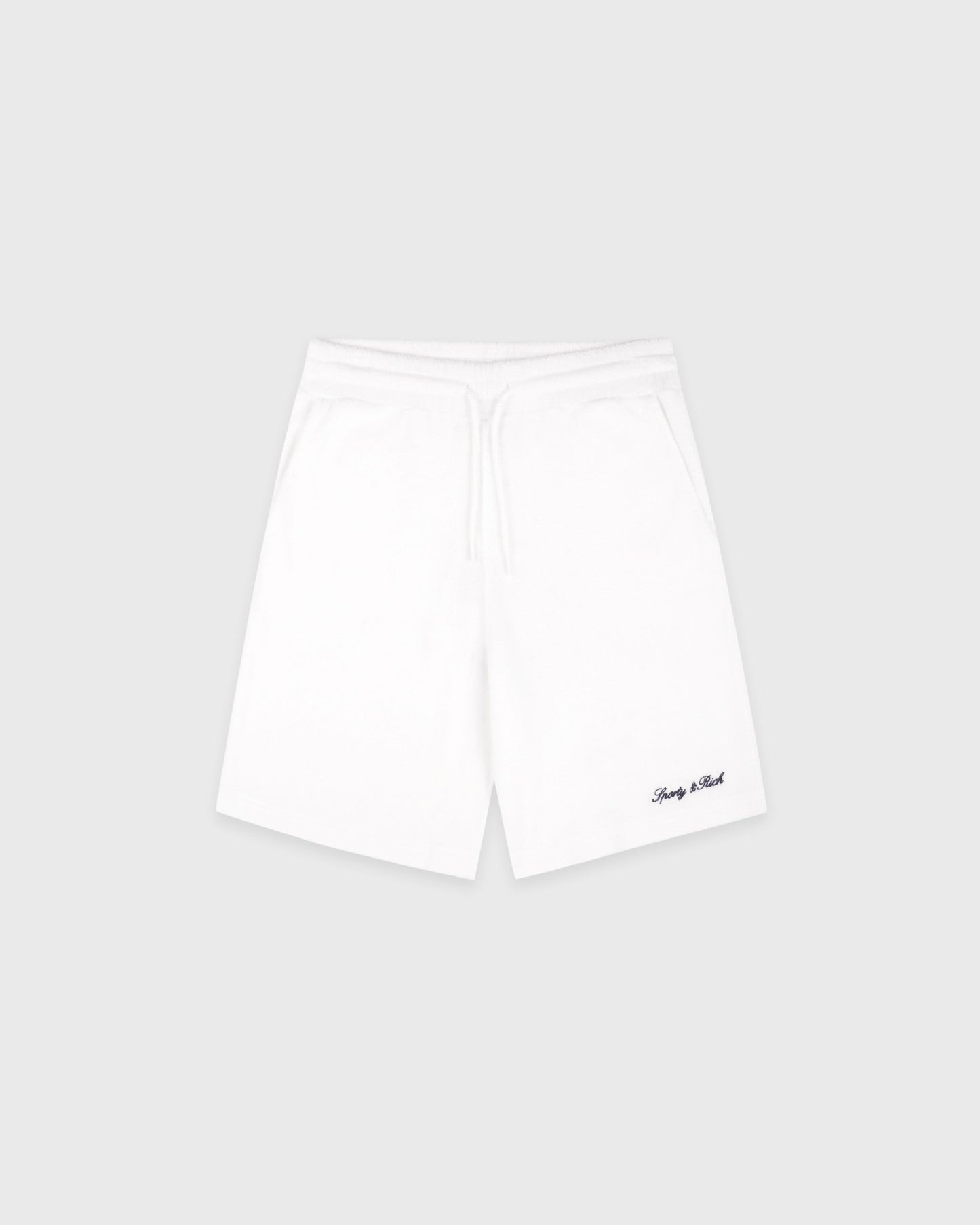 Signature Logo Kids Terry Short - White/Light Navy