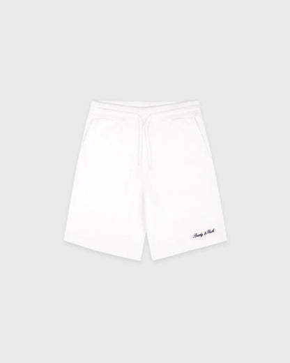 Signature Logo Kids Terry Short - White/Light Navy