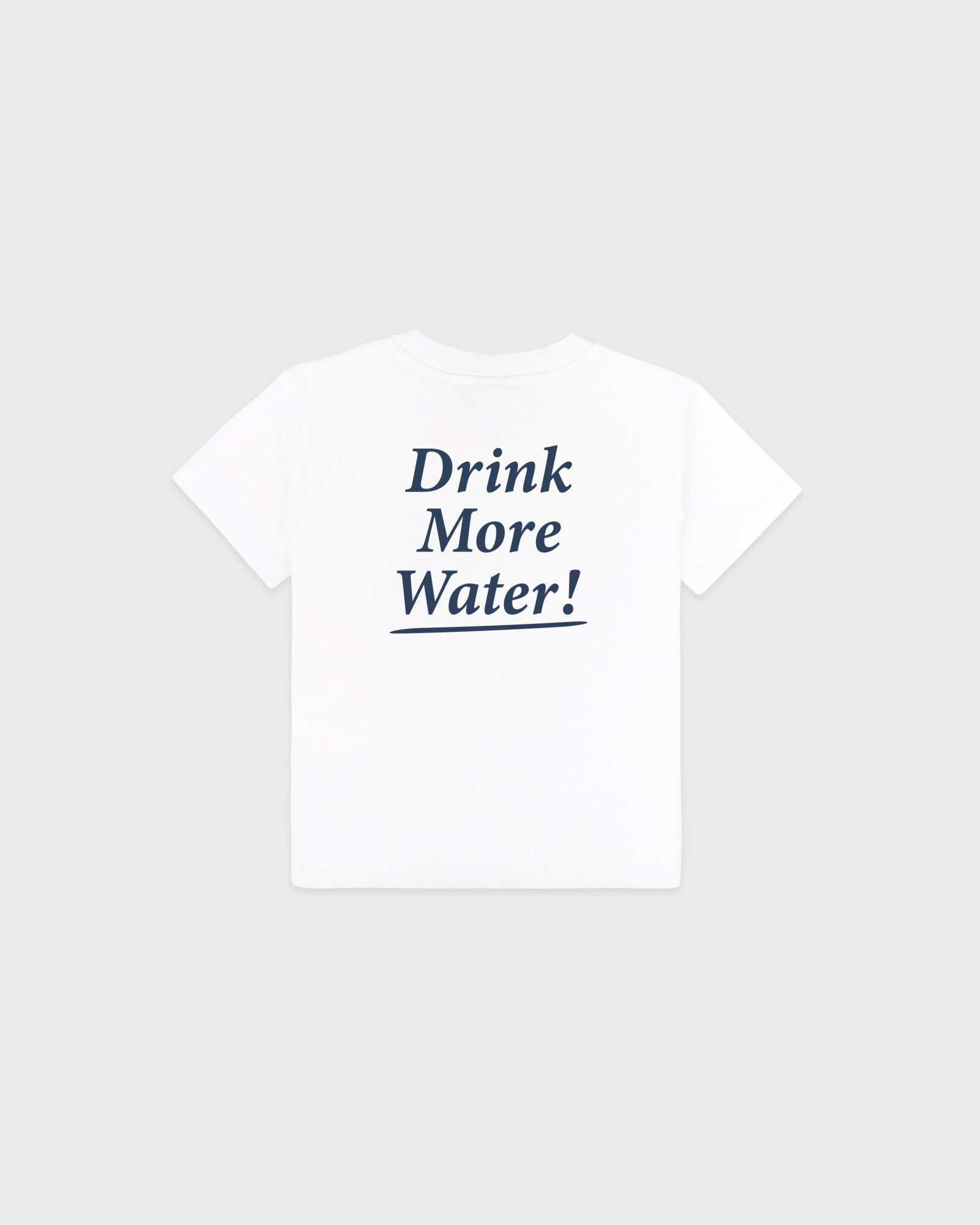 Drink More Water Kids T-Shirt - White/Light Navy