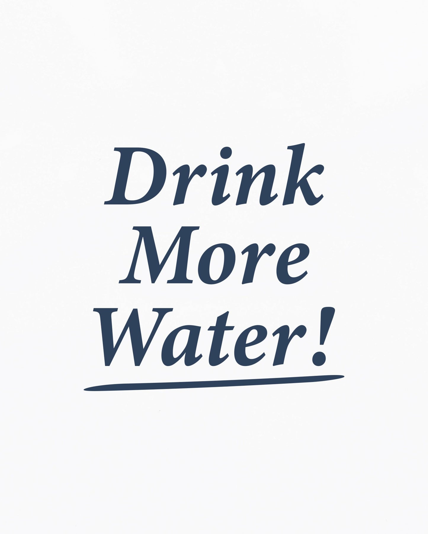 Drink More Water Kids T-Shirt - White/Light Navy
