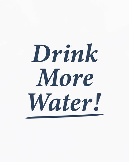 Drink More Water Kids T-Shirt - White/Light Navy