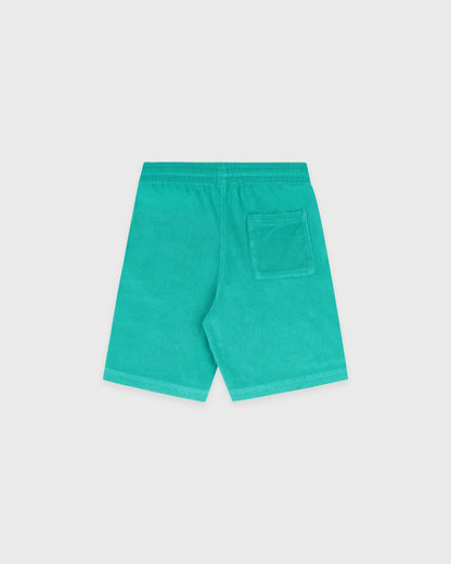 Signature Logo Kids Terry Short - Amalfi Green/White