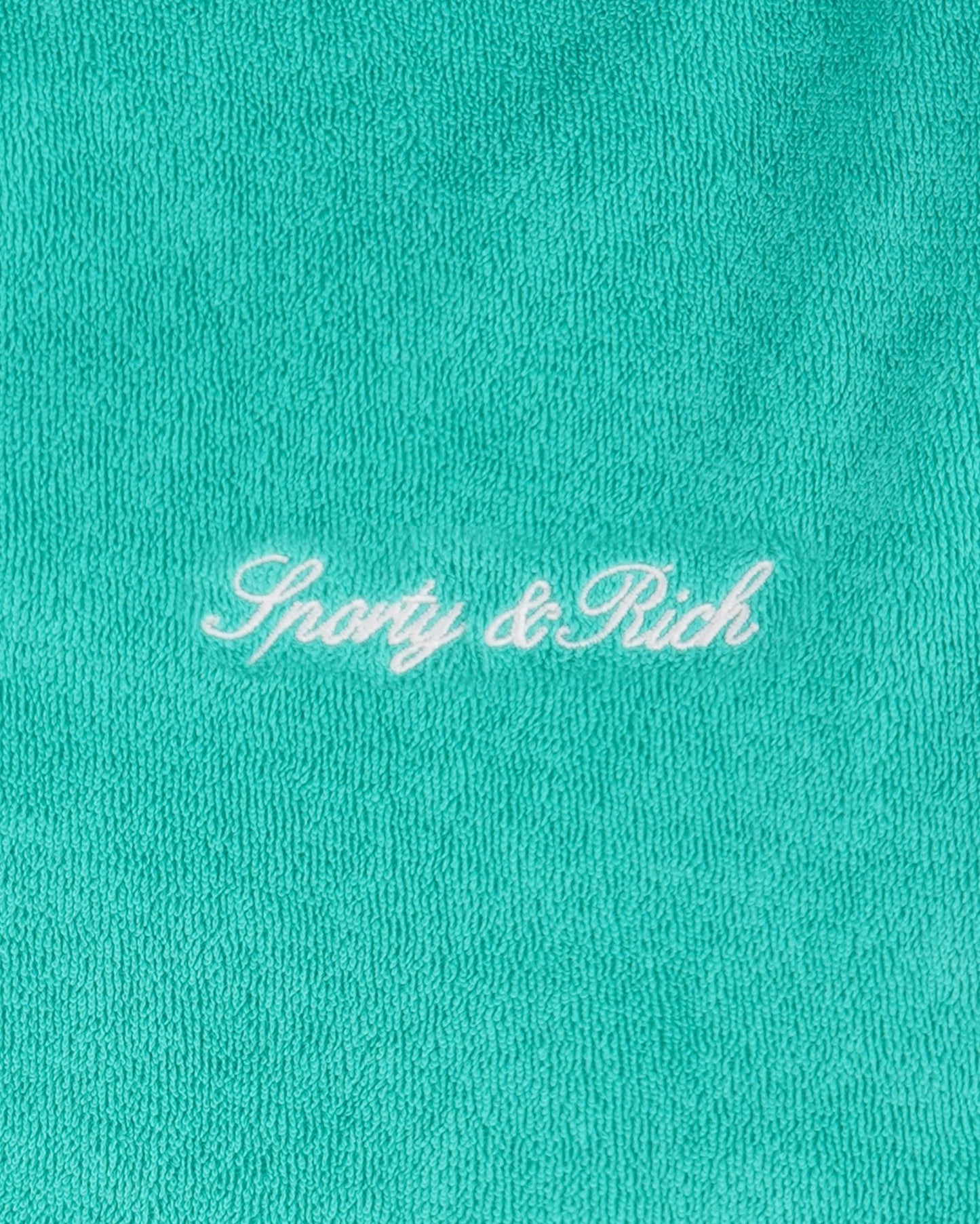 Signature Logo Kids Terry Short - Amalfi Green/White
