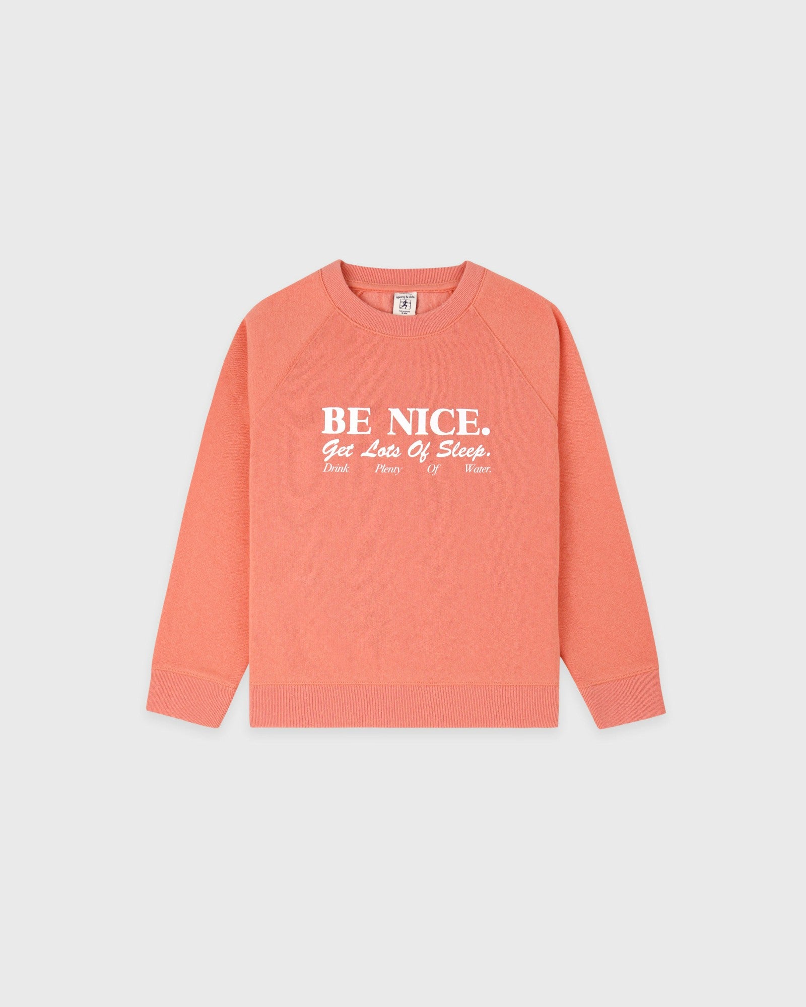 Be Nice Kids Crewneck - Flamingo/White