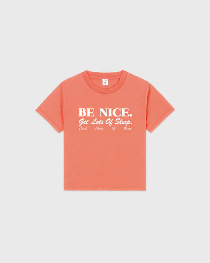 Be Nice Kids T-Shirt - Flamingo/White