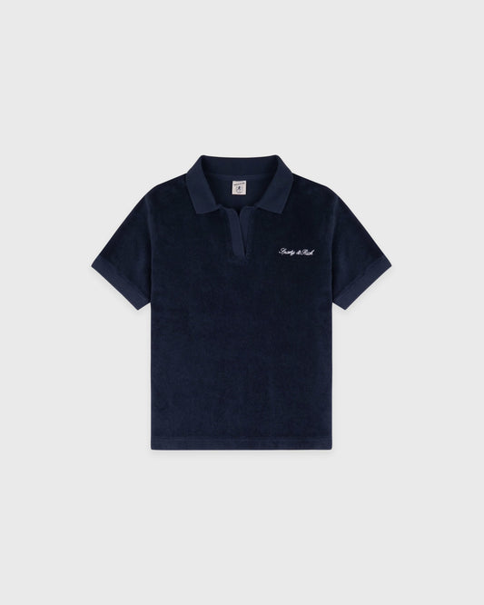Signature Logo Kids Terry Polo - Dark Navy
