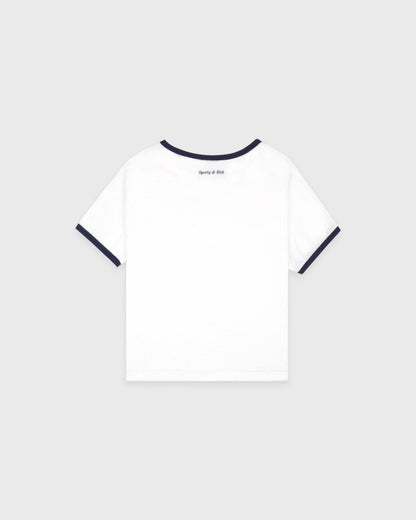 Be Nice Kids Ringer Tee - White/Light Navy/Light Navy