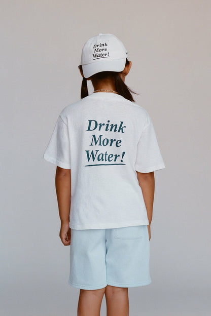 Drink More Water Kids Hat - White/Light Navy