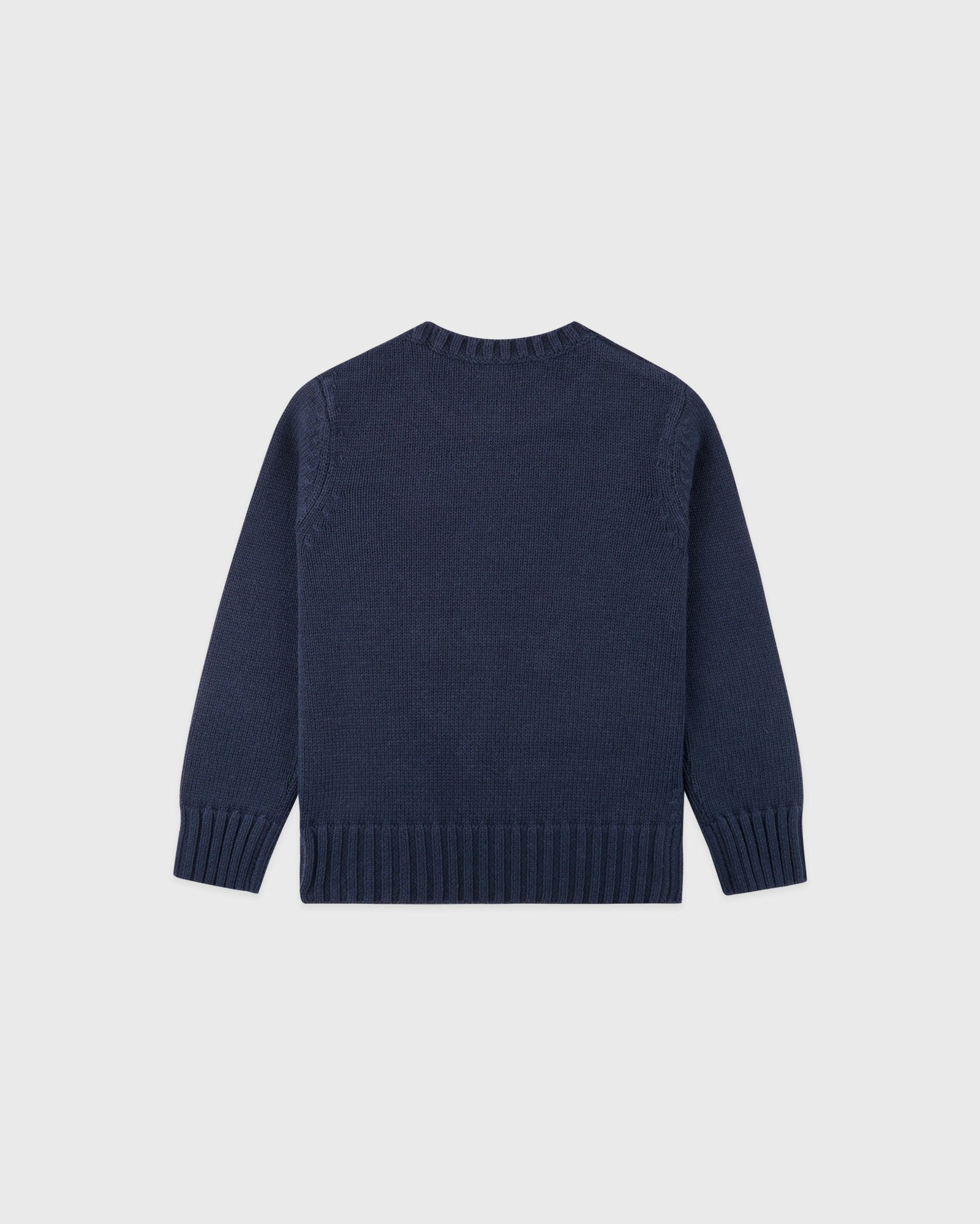 NY Crest Kids Knitted Sweater - Light Navy/White