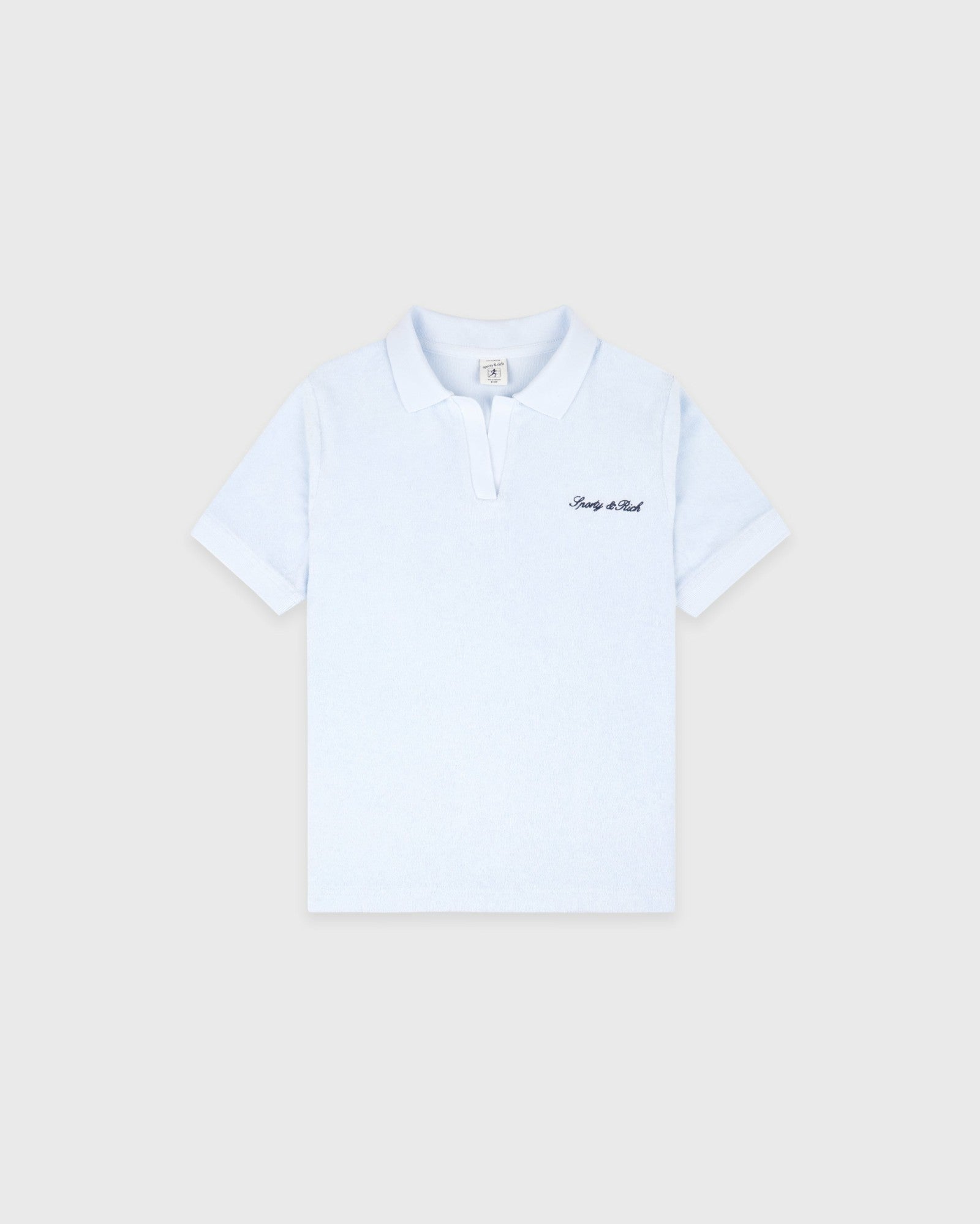 Signature Logo Kids Terry Polo - Ciel