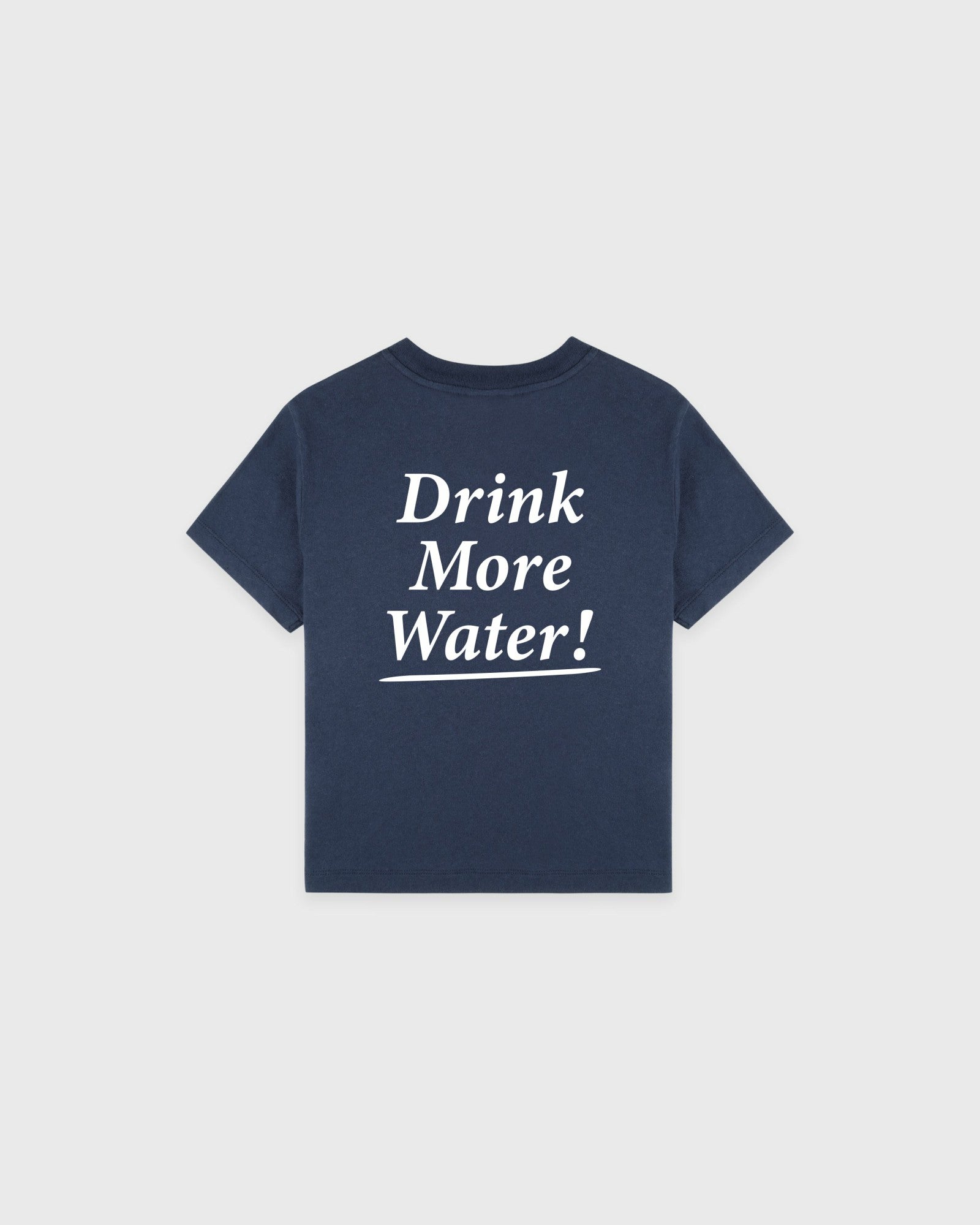Drink More Water Kids T-Shirt - Light Navy/White