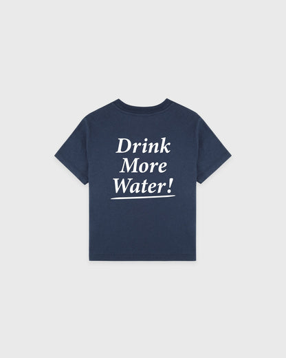Drink More Water Kids T-Shirt - Light Navy/White