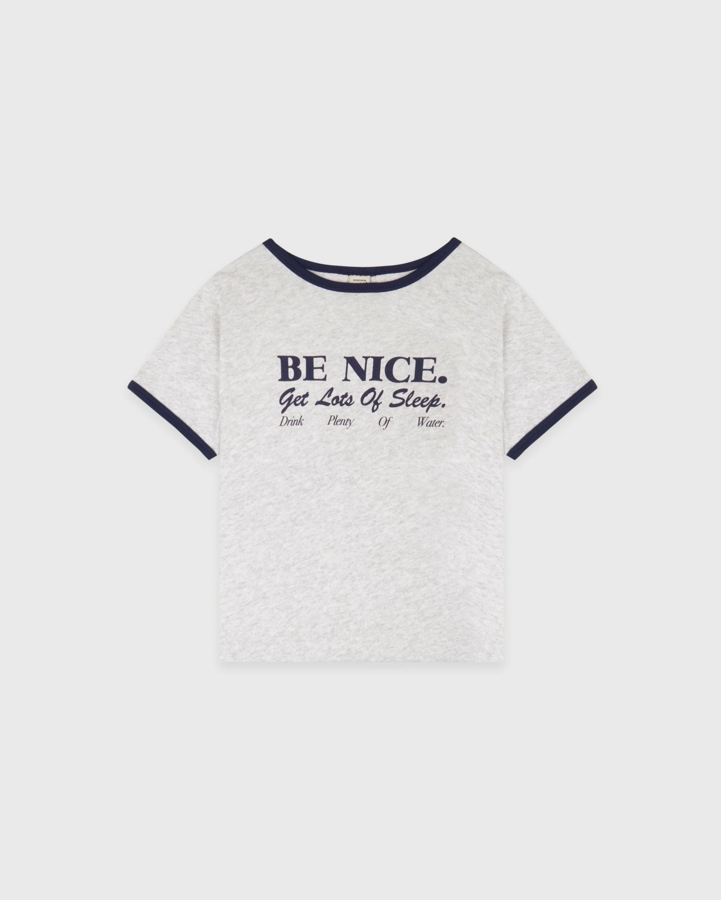 Be Nice Kids Ringer Tee - Heather Gray/Dark Navy