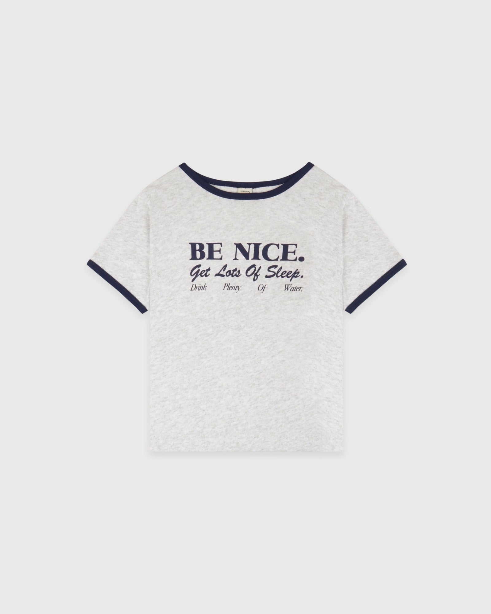 Be Nice Kids Ringer Tee - Heather Gray/Dark Navy