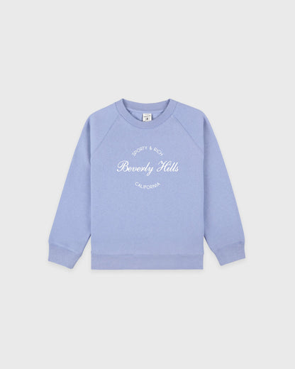 Beverly Script Kids Crewneck - Periwinkle