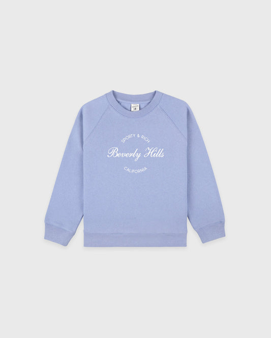 Beverly Script Kids Crewneck - Periwinkle