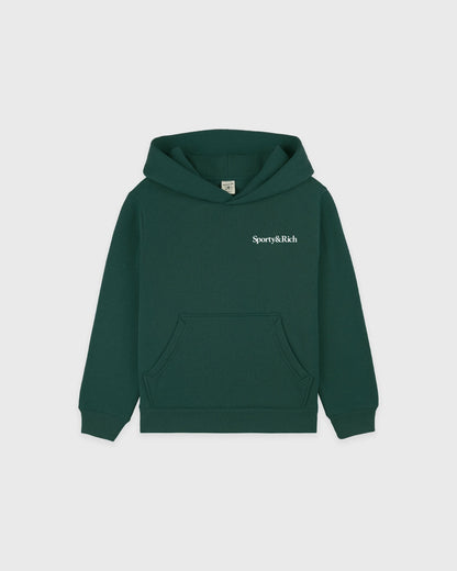 Drink More Water Kids Hoodie - Forest/White