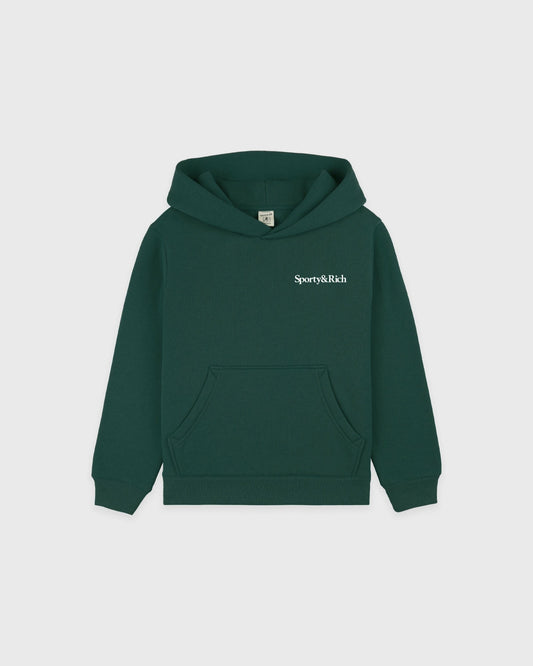 Drink More Water Kids Hoodie - Forest/White