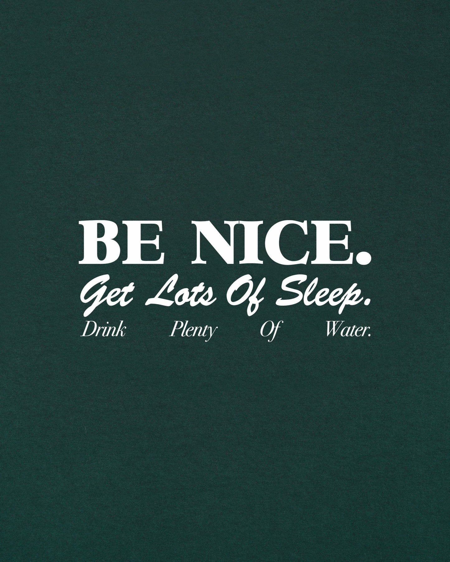 Be Nice Kids Crewneck - Forest/White