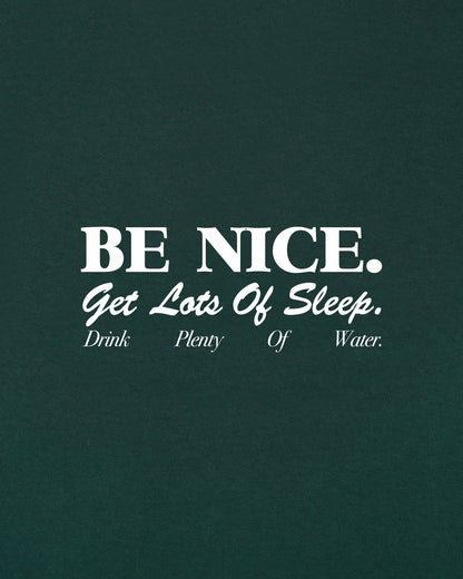 Be Nice Kids Crewneck - Forest/White