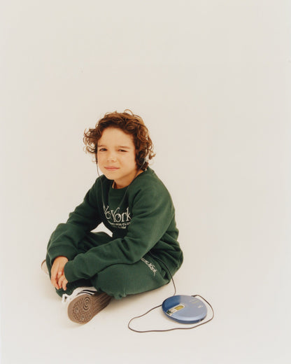 NY 94 Kids Crewneck - Forest/White