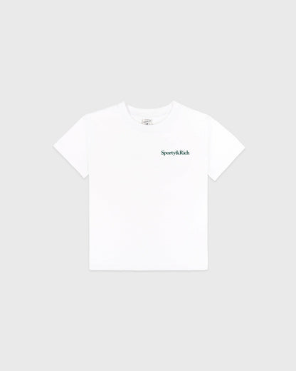 Drink More Water Kids T-Shirt - White/Forest