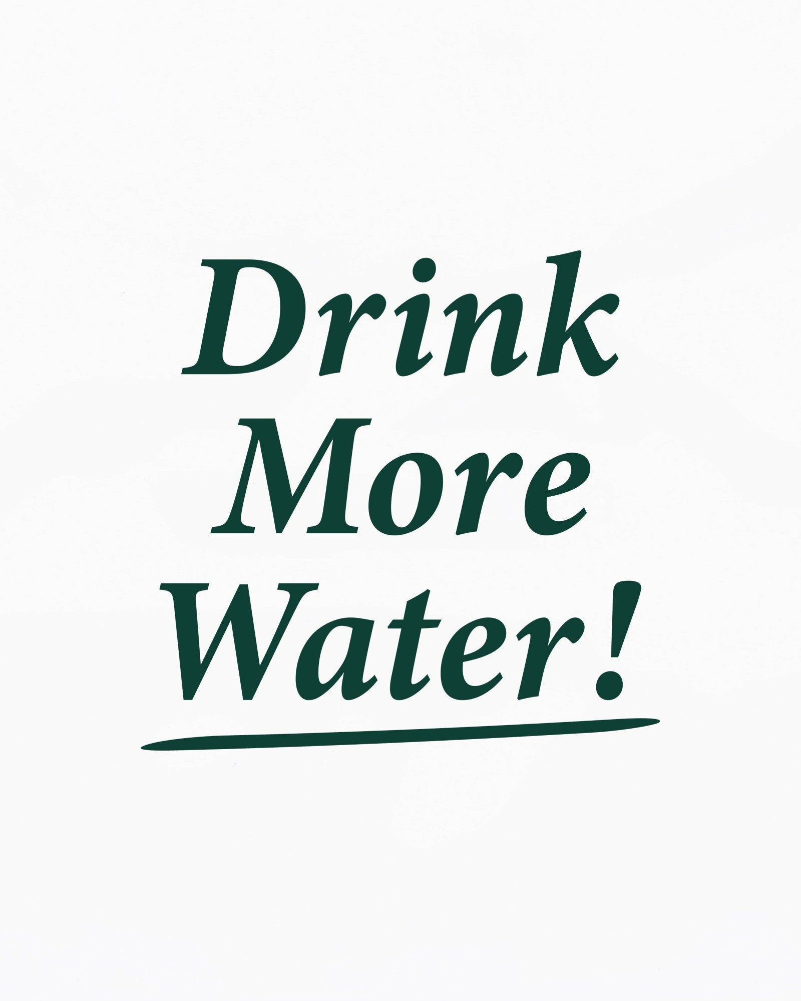 Drink More Water Kids Crewneck - White/Forest