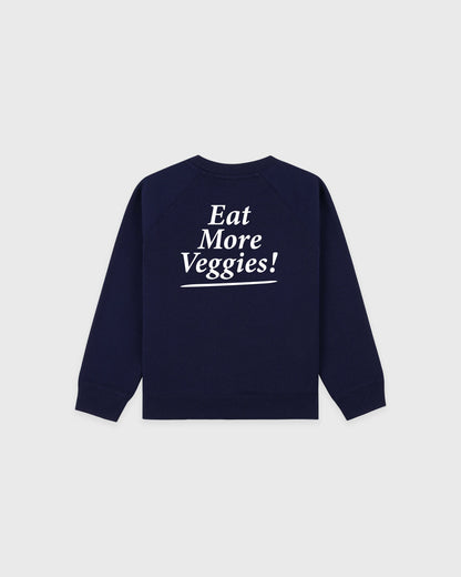 Eat More Veggies Kids Crewneck - Navy/White