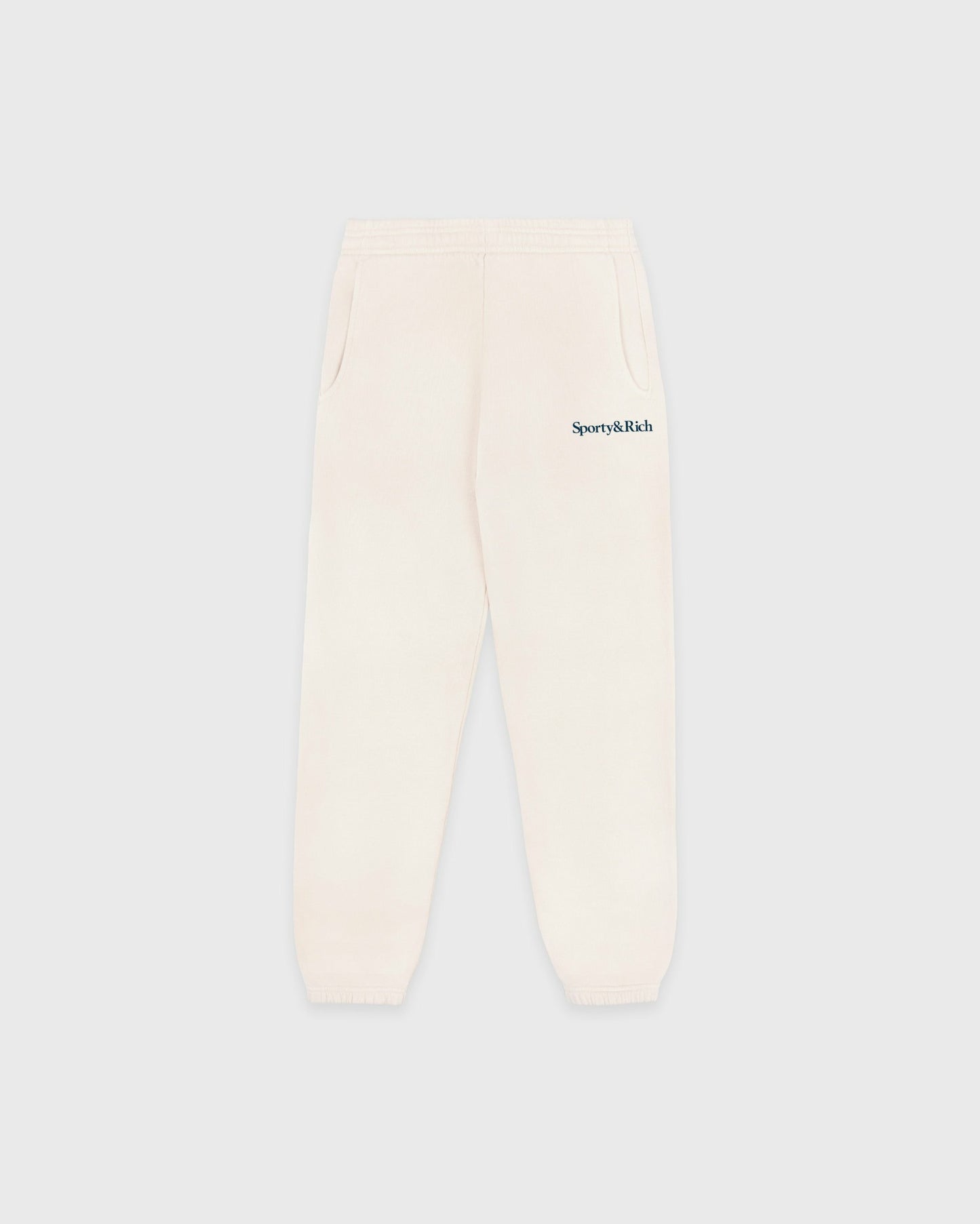 Serif Logo Kids Sweatpant - Cream/Navy