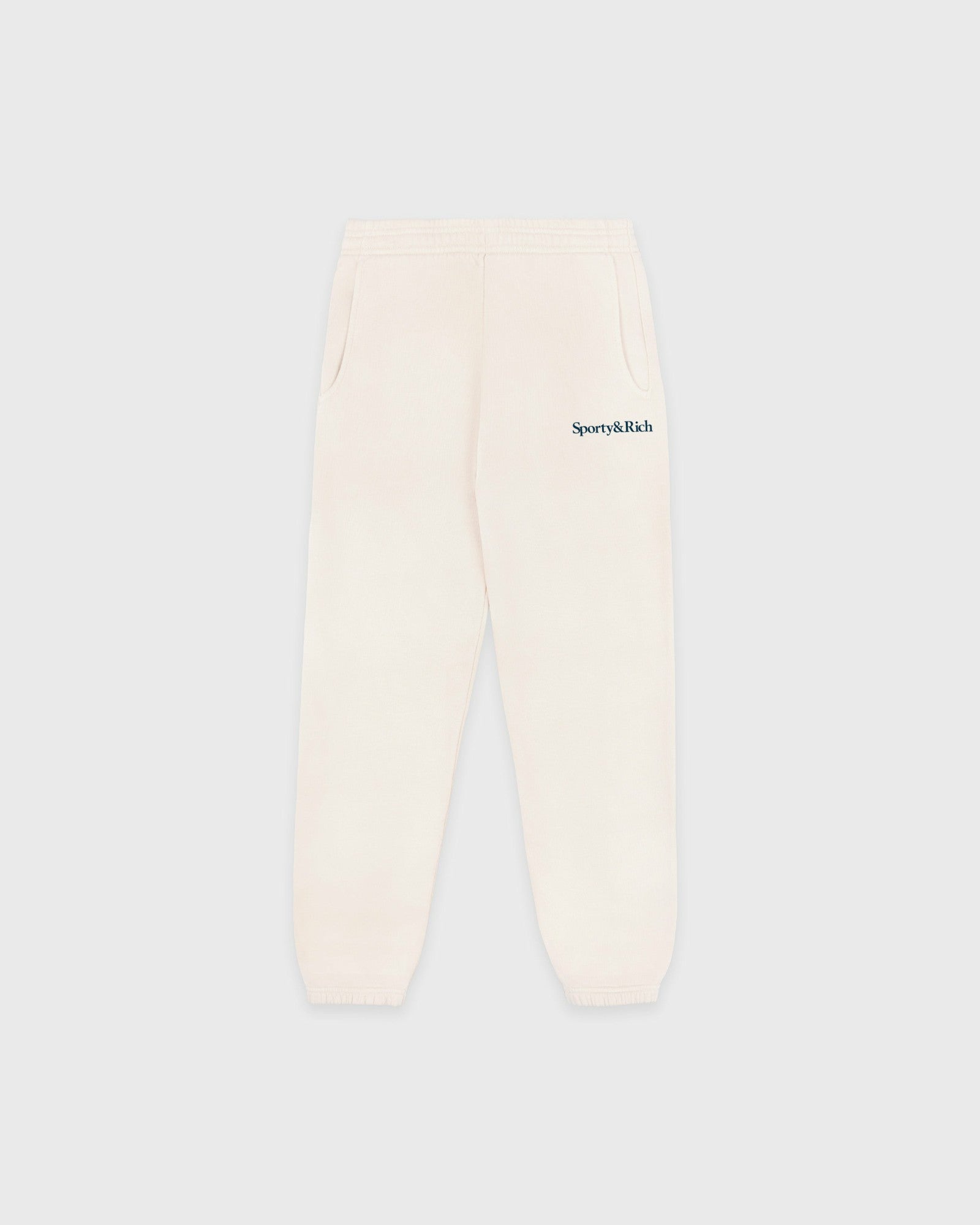 Serif Logo Kids Sweatpant - Cream/Navy