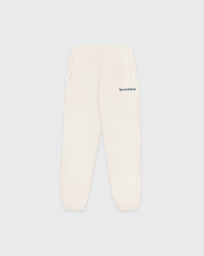 Serif Logo Kids Sweatpant - Cream/Navy