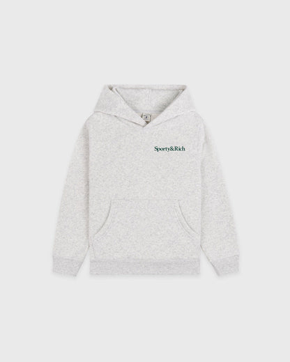 Play Tennis Kids Hoodie - Heather Gray/Forest