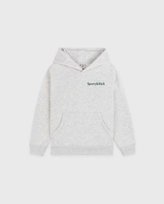 Play Tennis Kids Hoodie - Heather Gray/Forest